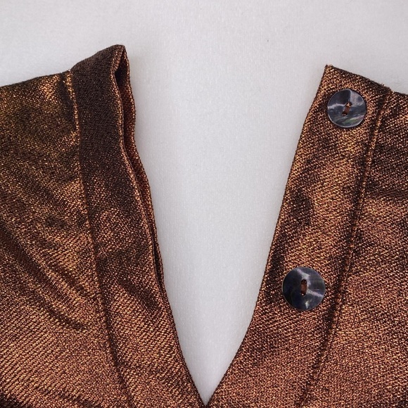 Kamperett Vuelo Copper Jacquard Strapless Dress - Picture 5 of 13